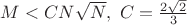 $M<CN\sqrt N, \ C=\frac{2\sqrt 2 }{3}$