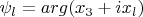 $\psi_l=arg(x_3+ix_l)$
