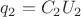 ${q_2}={C_2}{U_2}$ ${q_2}={C_2}{U_2}$
