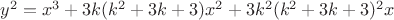 $y^2=x^3+3 k (k^2+3 k+3) x^2+3 k^2 (k^2+3 k+3)^2 x$