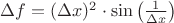 $\Delta f = (\Delta x)^2 \cdot \sin\left(\frac{1}{\Delta x}\right)$