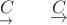 $\underset{\to}C \qquad \underrightarrow C$
