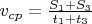 $v_{cp} = \frac{S_1 + S_3 }{t_1 + t_3}$