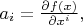 $a_i=\frac{\partial f(x)}{\partial x^i},$