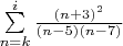 $\sum\limits_{n=k}^i\frac{(n+3)^2}{(n-5)(n-7)}$