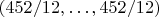 $(452/12,\ldots,452/12)$