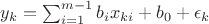 $y_k=\sum_{i=1}^{m-1}b_i x_{ki}+b_0+\epsilon _k$