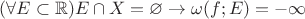$(\forall E\subset \mathbb{R}) E \cap X = \varnothing \to \omega (f; E) = -\infty$