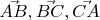 $\vec{AB}, \vec{BC}, \vec{CA}$
