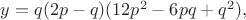 $y=q(2p-q)(12p^2-6pq+q^2),$
