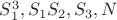 $S_1^3,S_1S_2,S_3,N$ $S_1^3,S_1S_2,S_3,N$