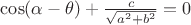 $\cos(\alpha-\theta)+\frac{c}{\sqrt{a^2+b^2}}=0$