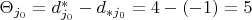 $\Theta_{j_0}=d^*_{j_0}-d_{*j_0}=4-(-1)=5$
