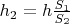 $h_2 = h \frac {S_1} {S_2}$