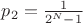 $p_2=\frac{1}{2^N - 1}$