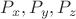 $P_x,P_y,P_z$