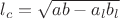 $l_c = \sqrt{ab-a_l b_l}$