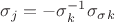 $\sigma_j =-\sigma_k^{-1}\sigma _\sigma_k$