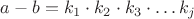 $a-b = k_1\cdot k_2\cdot k_3\cdot&hellip; k_j$