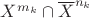 $X^{m_k}\cap{\overline X}^{n_k}$