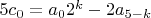 $5 c_0=a_0 2^k-2 a_{5-k}$