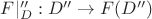 $F|_D'': D'' \rightarrow F(D'') $