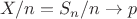 $X/n = S_n/n \to p$