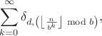 $$\sum_{k=0}^{\infty} \delta_{d,\left( \left\lfloor \frac{n}{b^k}\right\rfloor \bmod b\right)},$$