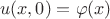 $$u(x, 0) = \varphi(x)$$