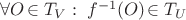 $\forall O\!\in T_V:\; f^{-1}(O)\!\in T_U$