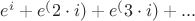 $e^i+e^(2\cdot i)+e^(3\cdot i)+...$