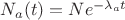 $N_a(t)=Ne^{-\lambda_a t}$