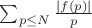 $ \sum_{p \leq N} \frac{|f(p)|}{p} $