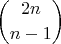 $$\binom{2n}{n-1}$$