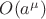 $O(a^\mu)$