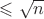 $\leqslant\sqrt{n}$