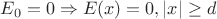 $E_0=0 \Rightarrow E(x)=0, |x| \ge d$