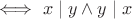 $\iff x\mid y \land y\mid x$