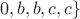 $\left\ {0,b,b,c,c} \right\}$