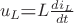 $\ u_L \textbf =L \frac{d i_L }{d t}   $