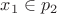 $x_1\in p_2$