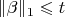 $\|\beta\|_1 \leqslant t$