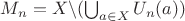 $M_n=X\backslash(\bigcup_{a\in X}U_n(a))$