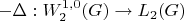 $-\Delta: W_2^{1,0}(G) \to L_2(G)$