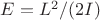 $E=L^2/(2I)$