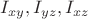 $ I_{xy},I_{yz},I_{xz} $