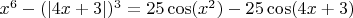 $x^6 - (|4x+3|)^3 = 25\cos(x^2) - 25\cos(4x+3)$