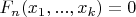 $F_n(x_1,...,x_k)=0$