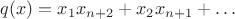 $q(x) = x_1 x_{n + 2} + x_2 x_{n + 1} + \ldots$