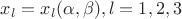 $x_l=x_l(\alpha,\beta),l=1,2,3$